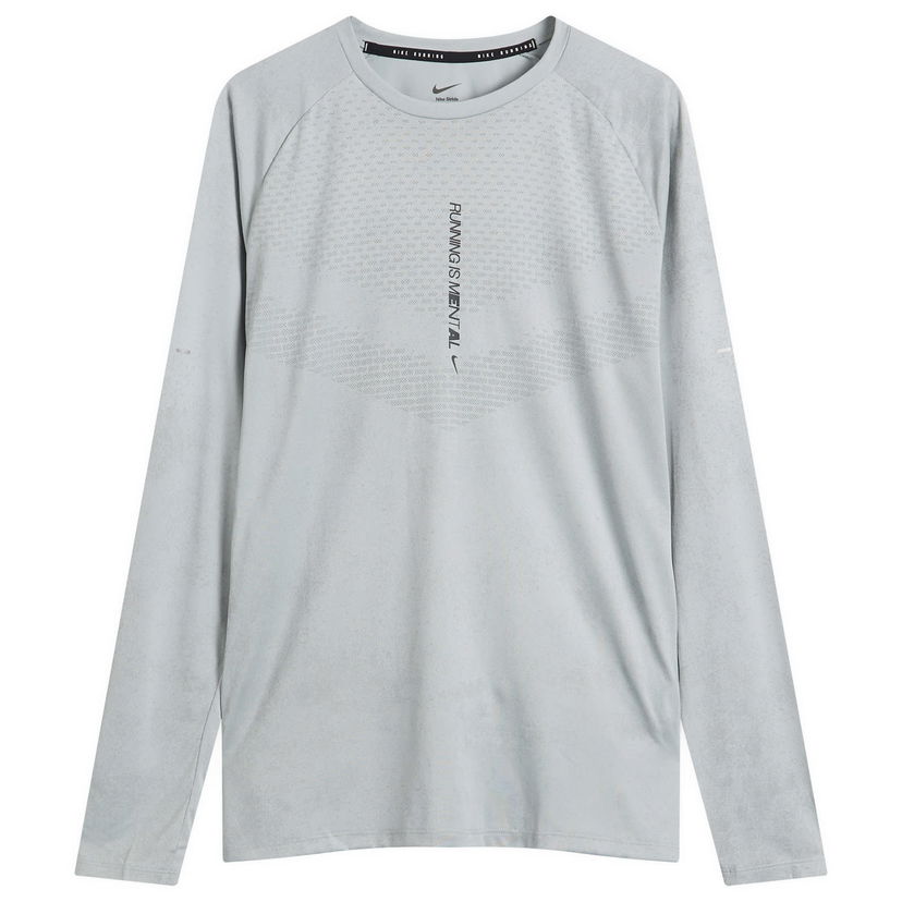 T-paita Nike Stride Long Sleeve Running Top Harmaa | IM7836-077
