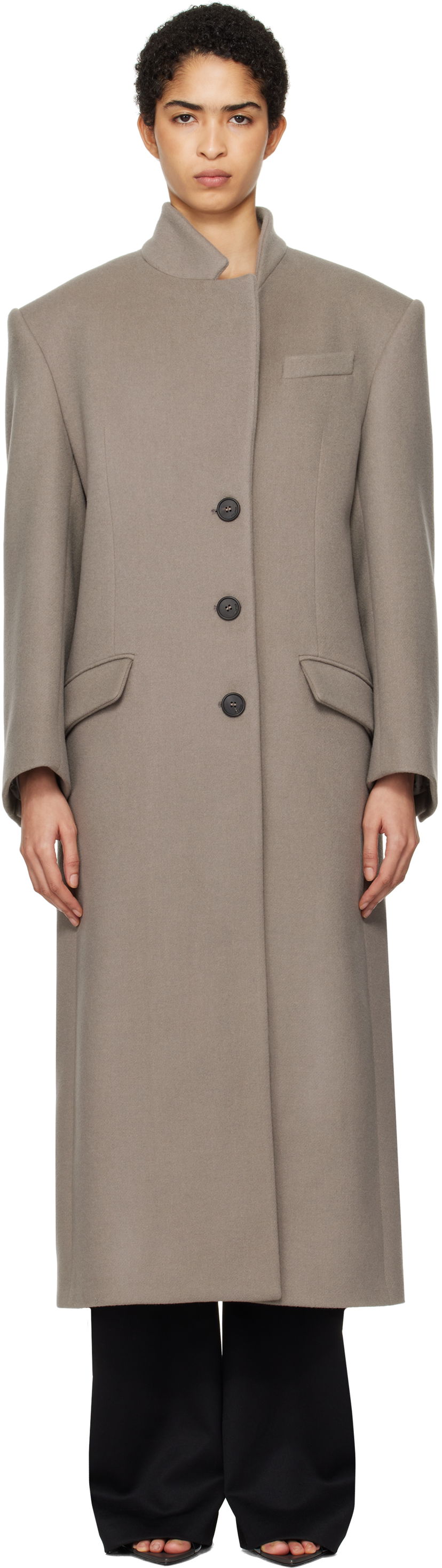 Takit The Attico Attico Long Coat Harmaa | 250WCC00081 WWV058AA