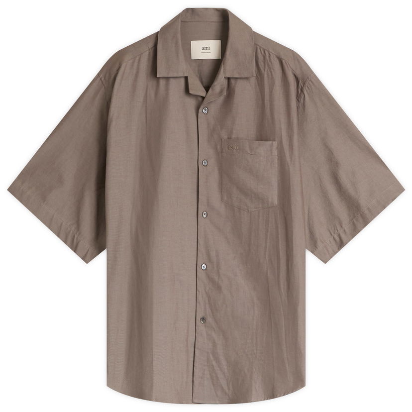 Paita AMI AMI Paris Short Sleeve Boxy Shirt Ruskea | HSH236-CO0099-0953