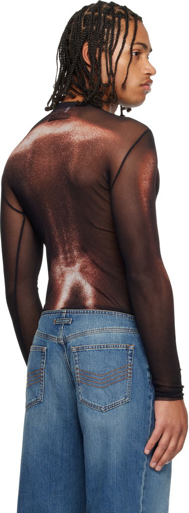 T-paita Jean Paul Gaultier 'The Bronze Body Dust' Sheer Mesh Long Sleeve Top Metallinen | 25/04-W-TO366-M010P-0060, 2