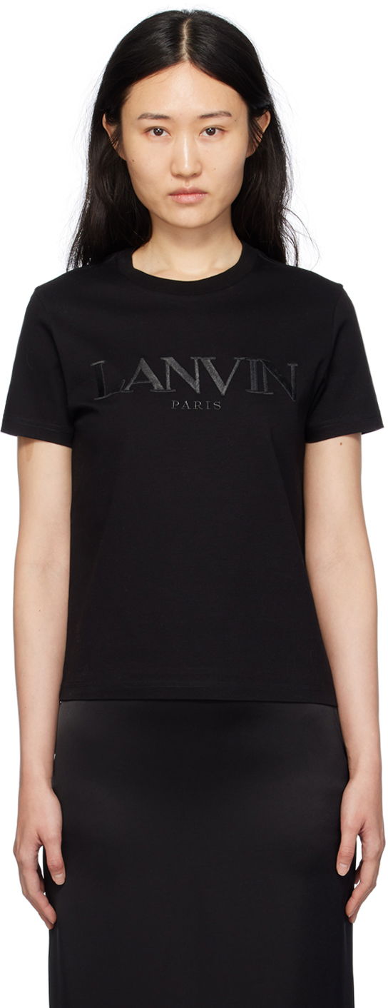 T-paita LANVIN Embroidered T-Shirt Musta | RW-TS0030-J208-P24