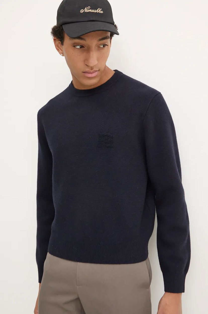Villapaita Nanushka Navy Blue Wool Sweater Tummansininen | NM24PFSW00357
