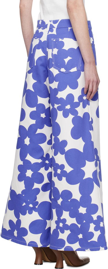 Housut Marni Marni Floral Print Wide-Leg Trousers Valkoinen | PAMA0514S0 UTC462, 2