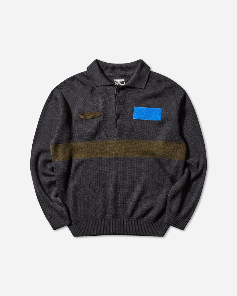 Poolopaita GR10K Knitted Long-Sleeve Workwear Polo with Stripe and Patches Monivärinen | CGB41206CV62 62