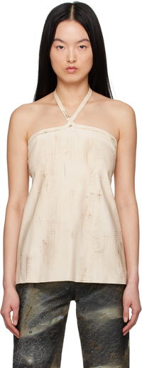 Serapis Tar-Painted Halter Top