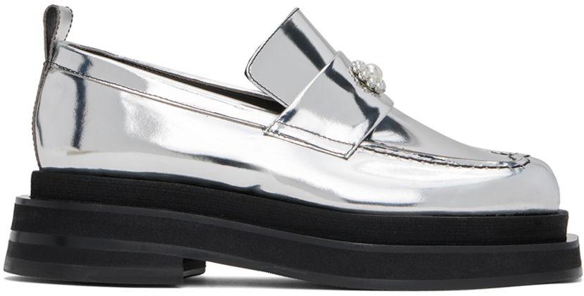 Asusteet Simone Rocha Simone Rocha Heart Toe Platform Loafers Metallinen | LOF1D 0791