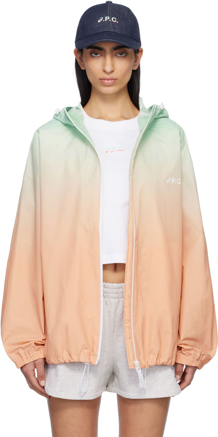 Tuulitakki A.P.C. A.P.C. ASICS Edition Meadow Gradient Hooded Jacket Oranssi | PSAKO-M32001