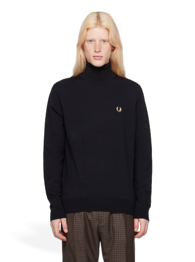 Villapaita Fred Perry Embroidered Turtleneck Musta | K9552-198