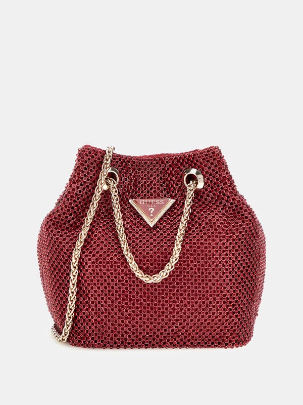 Käsilaukku GUESS Rhinestone Mini Bucket Bag Punainen | HWRP9350750