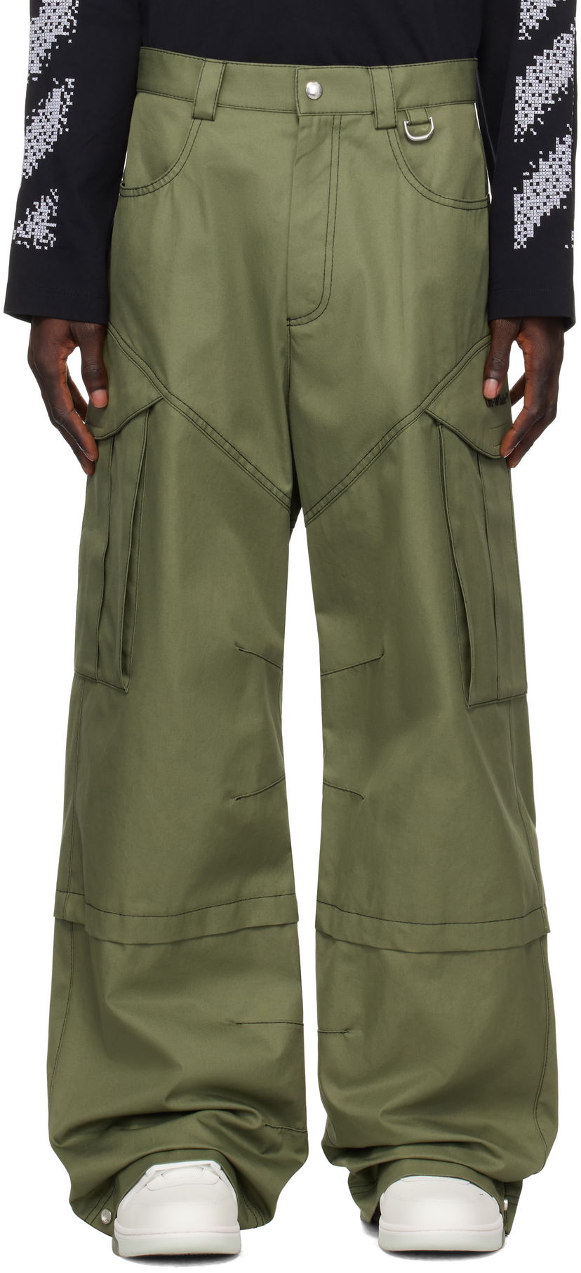 Cargo housut Off-White Cotton Cargo Pants Vihreä | OMCF042F24FAB0015810