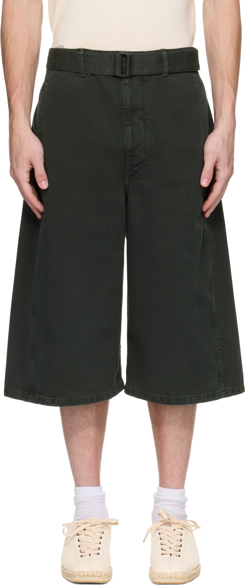 Shortsit LEMAIRE Lemaire Twisted Denim Shorts Vihreä | PA1107 LD1039