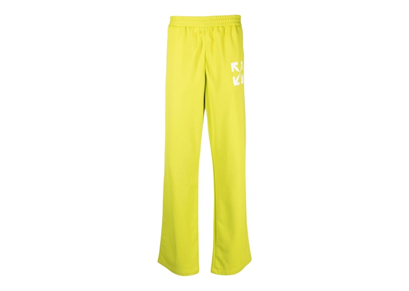 Verryttelyhousut Off-White Arrows-Motif Slim Fit Track Sweatpants Lime Green Vihreä | OMCJ018S23FAB0015001