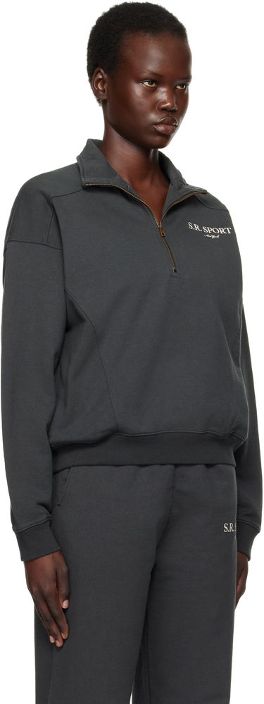 Huppari Sporty & Rich 'S.R. Sport' Quarter Zip Sweatshirt Harmaa | ST073512304BA02, 1