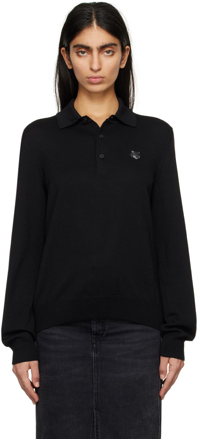 Poolopaita MAISON KITSUNÉ Bold Fox Polo Musta | MM00211KT1036