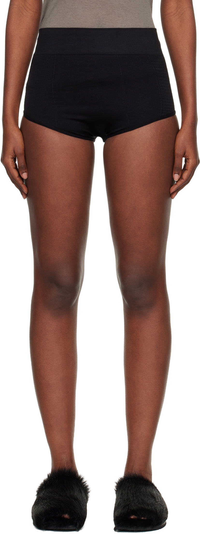 Pikkuhousut Rick Owens Concordians Rib High-Waisted Briefs Musta | RP02E4653 KSP