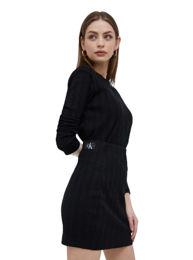 Hame CALVIN KLEIN Cotton Stretch Side Button Skirt Musta | J20J221439