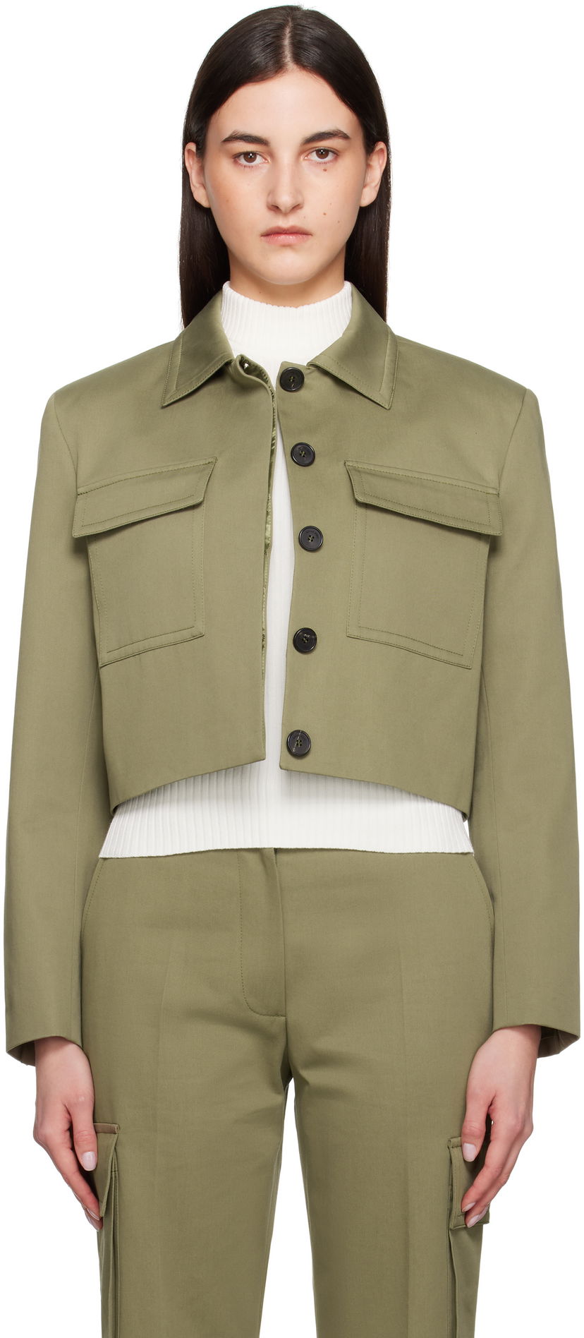 Takki Anine Bing Anine Bing Dayton Cropped Military Jacket Vihreä | A-01-11150-AYG3