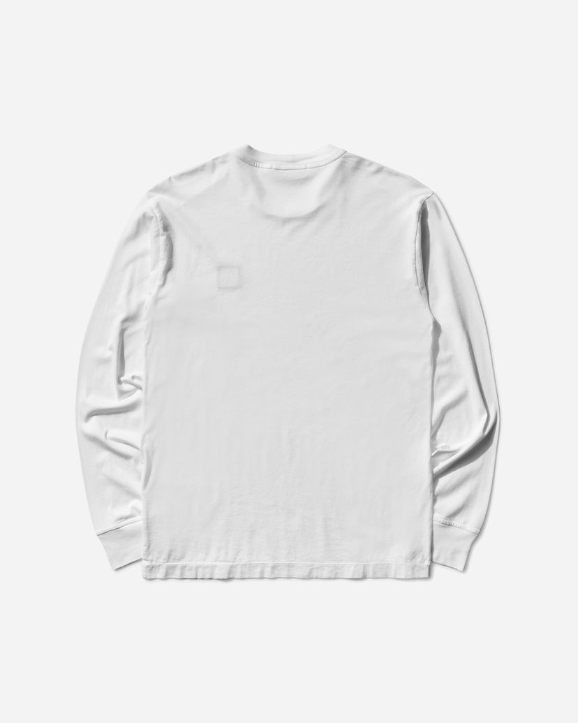 T-paita Stone Island Garment Dyed Logo Longsleeve T-Shirt Valkoinen | K2S15-2100028-S0013 V0001