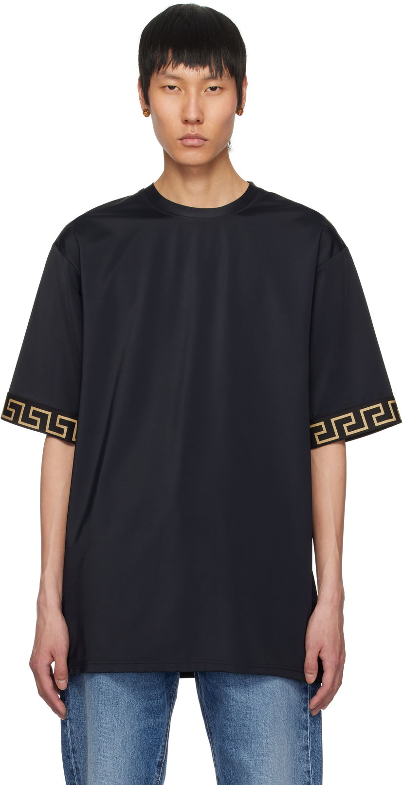 T-paita Versace Versace Underwear Swim T-Shirt Musta | 1004079_1A11119