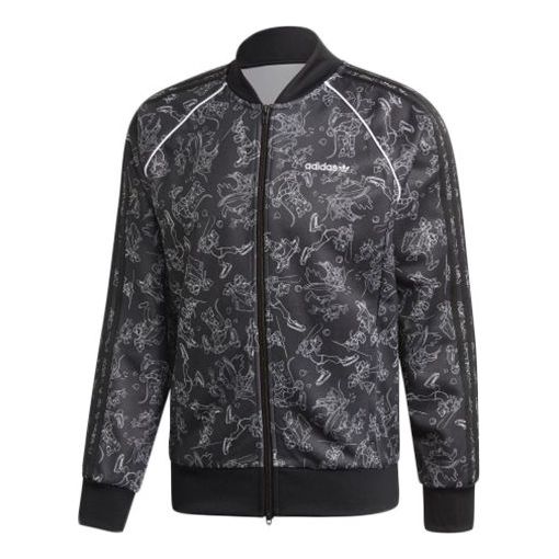 Bomber-takki adidas Originals Disney Goofy Sst Tt Crossover Print Track Jacket Musta | GD6023