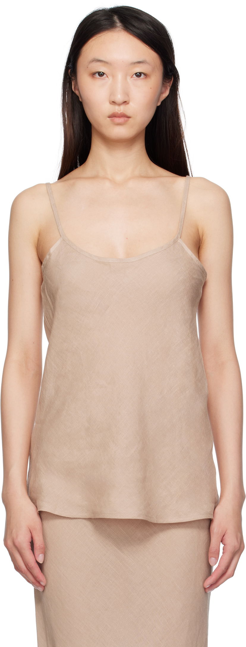 Tankkitoppi Baserange Baserange Dydine Linen Camisole Beige | TODY-LI-SU25