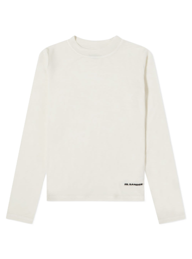 T-paita Jil Sander Long Sleeve Crew Logo Top Valkoinen | J40GC0022-J70021-102