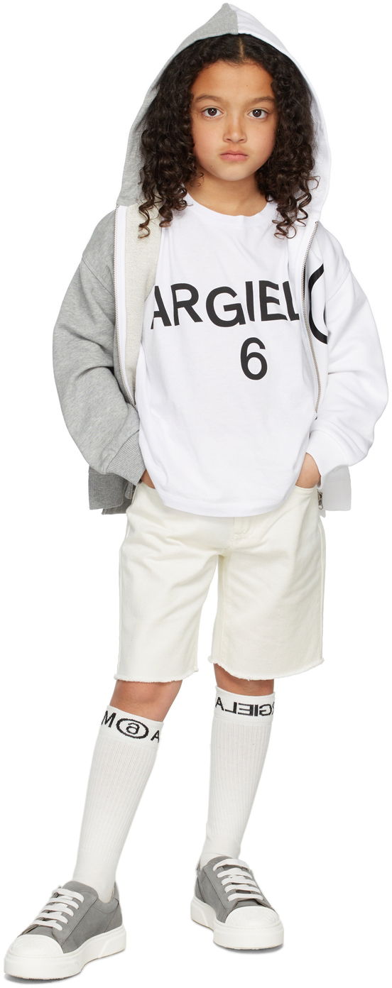 Shortsit Maison Margiela MM6 Maison Margiela Kids Logo Denim Shorts Harmaa | M60099-MM046