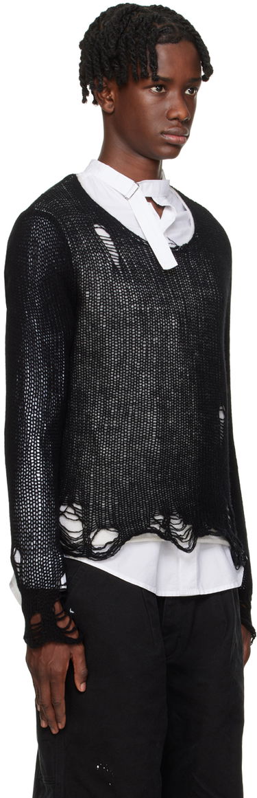 Villapaita R13 R13 Layered Distressed Knit Sweater Musta | R13WY206-Y122B, 4