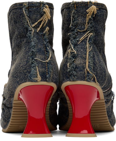 Tennarit ja kengät Diesel D-Woodstock Ab Distressed Denim Flared Heel Ankle Boots Monivärinen | Y03696 P1848, 1