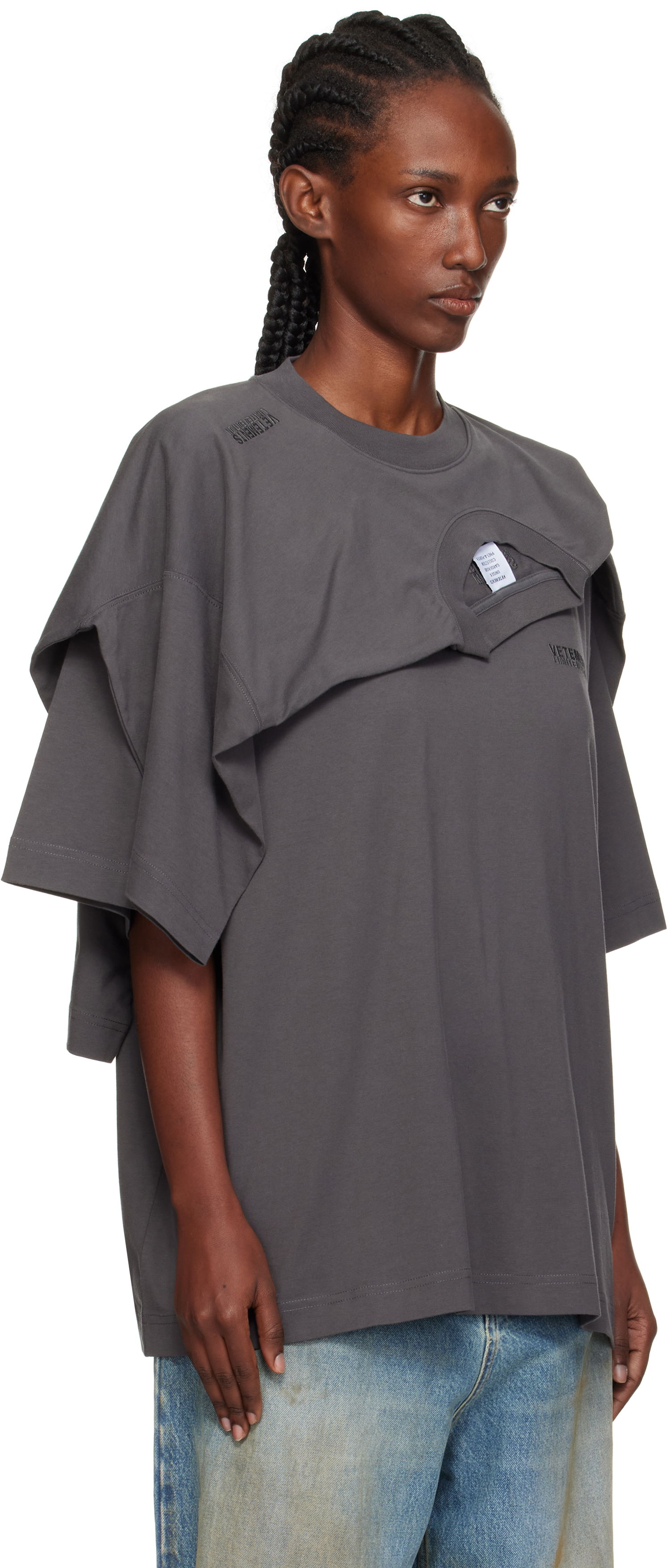 T-paita VETEMENTS VETEMENTS Double Layered T-Shirt Harmaa | UH76TR400M, 1