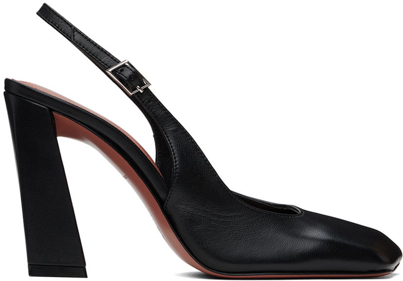 Tennarit ja kengät Amina Muaddi Amina Muaddi Sling Heels Musta | CHARLOTTE SLING BLOCK NAPPA