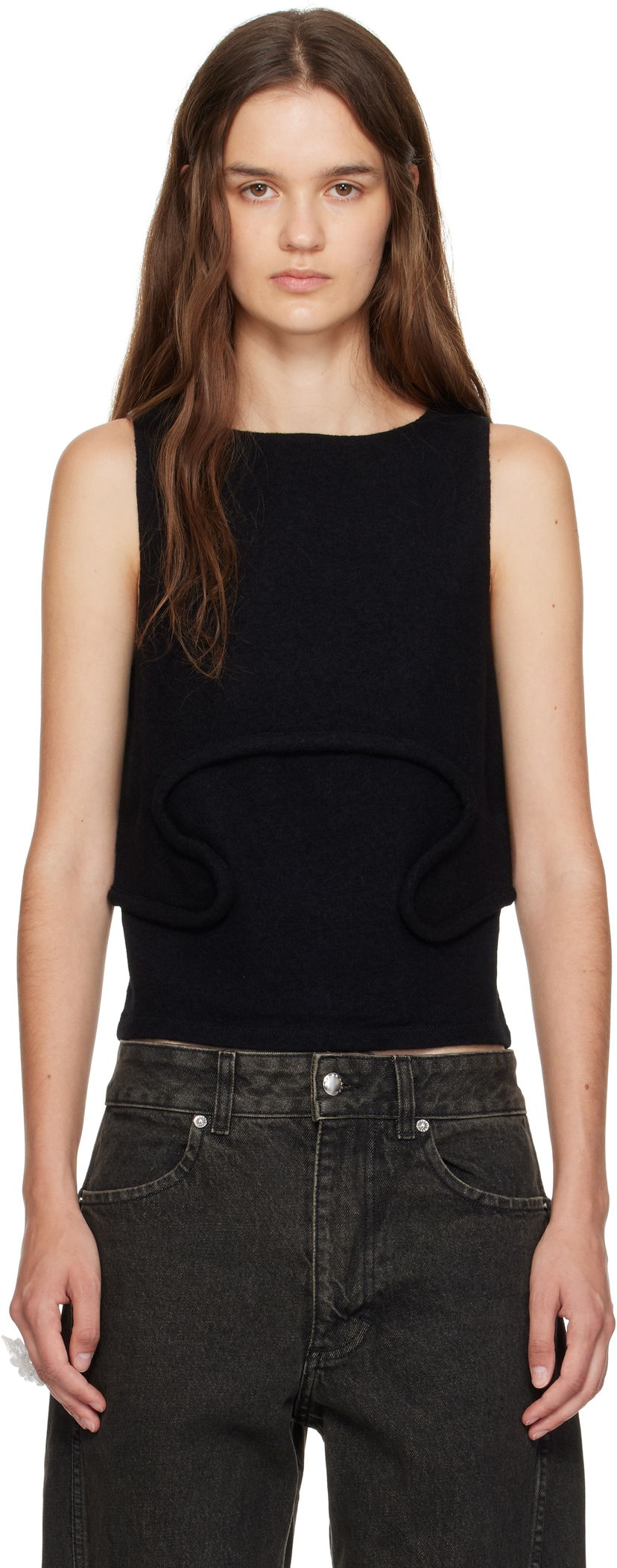 Tankkitoppi Eckhaus Latta Eckhaus Latta Pallas Tank Top Musta | 1405-EL-PF25-D -