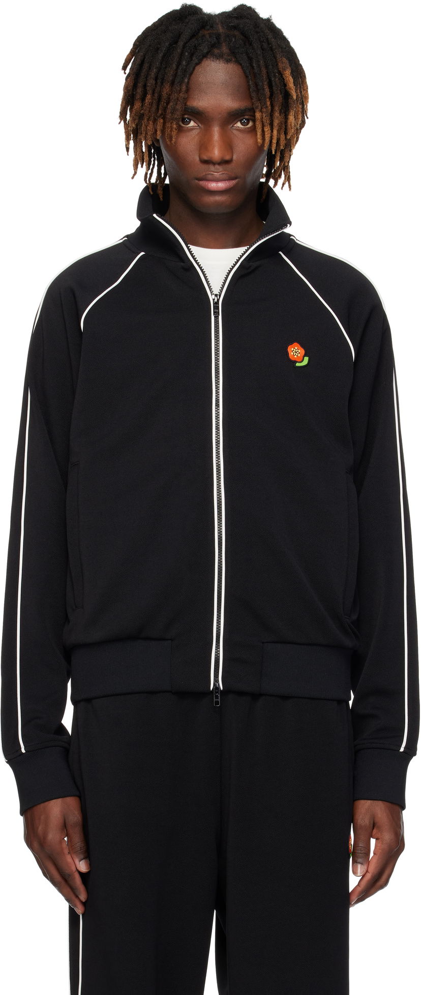 Huppari KENZO Kenzo Paris 'KENZO Pop' Embroidered Track Jacket Musta | FF55SW2364IK