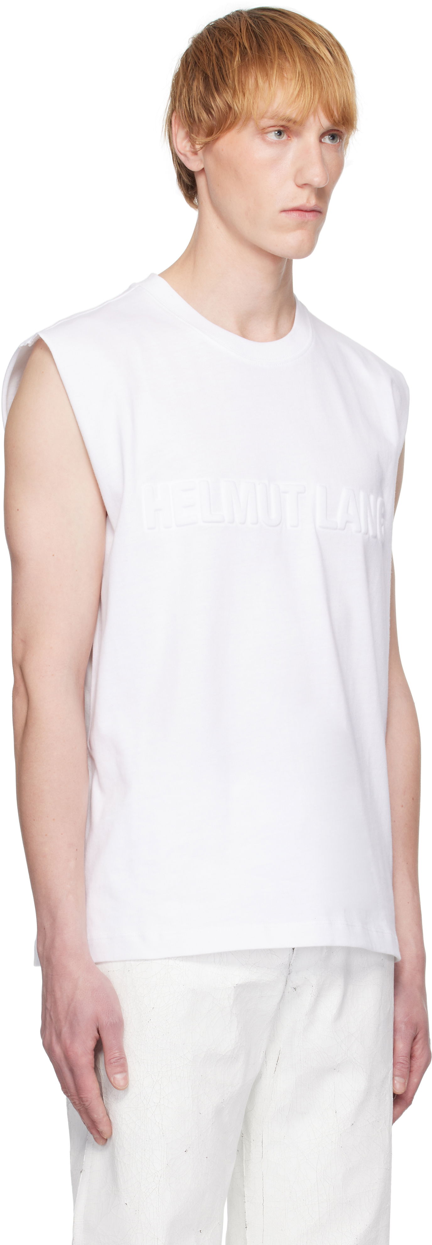 Tankkitoppi Helmut Lang Helmut Lang Embossed Logo Tank Top Valkoinen | P01HM502, 1