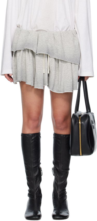 Hame Acne Studios Acne Studios Layered Fleece Mini Skirt Harmaa | AF0540-, 0