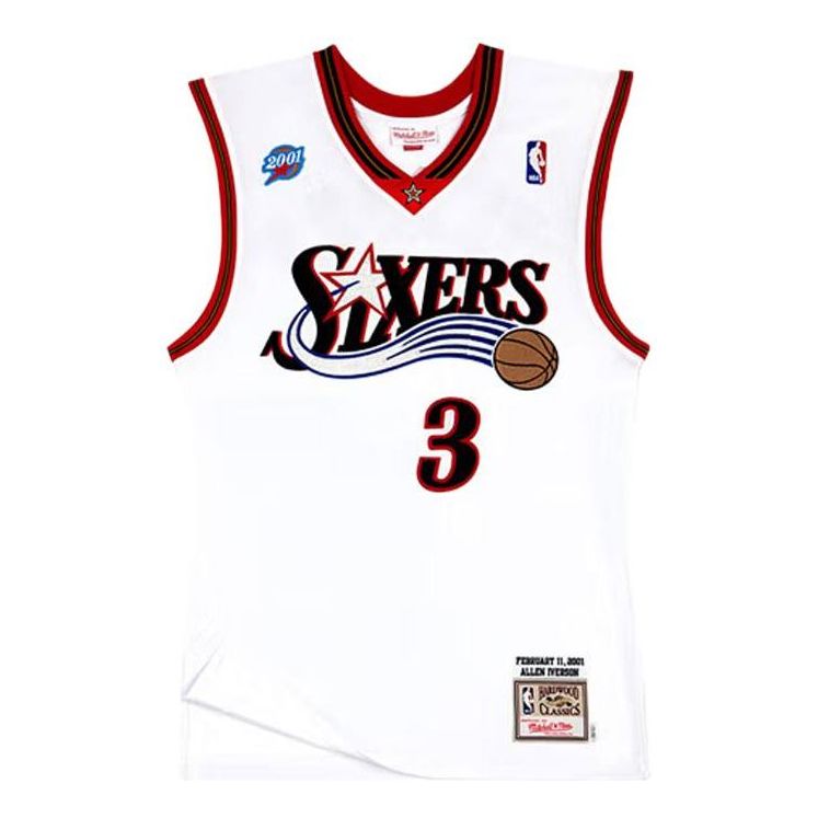 Jersey Mitchell & Ness Mitchell & Ness NBA 76ers Basketball Jersey Valkoinen | AJY4CP19163-P76WHIT01AIV