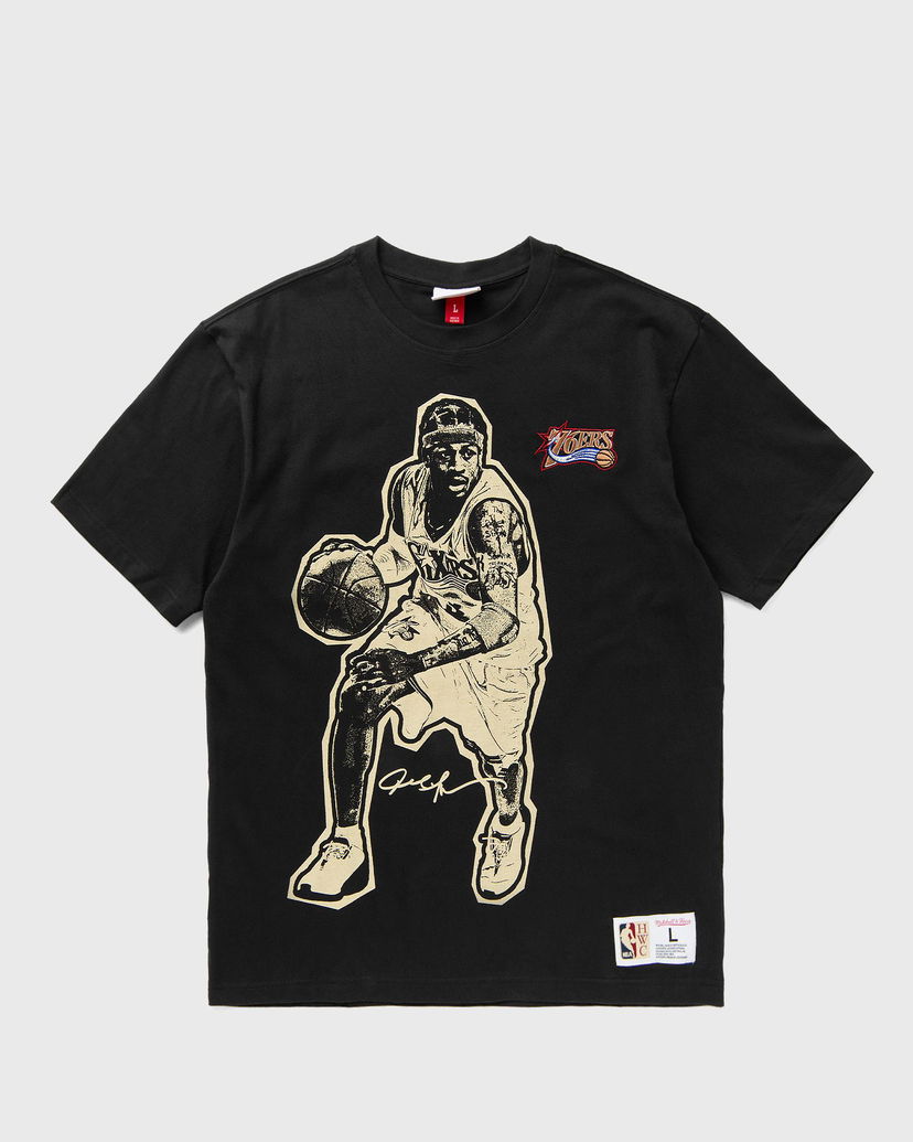 T-paita Mitchell & Ness Philadelphia 76ers Allen Iverson Vintage Logo T-Shirt Musta | NN12306-P76BLCK