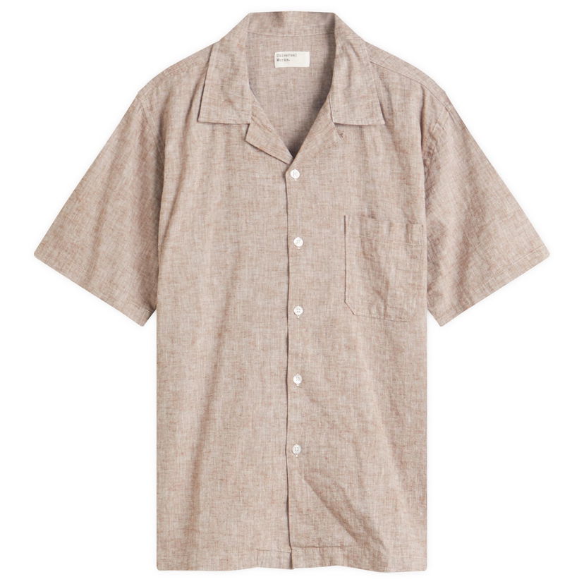 Paita Universal Works Universal Works Slub Linen Road Shirt, Size X-Large Beige | 32604-BRN