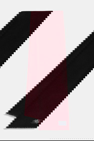 Huivi MAISON KITSUNÉ Wool Fringe Scarf with Logo Patch Burgundia | PW06200WB0028, 0
