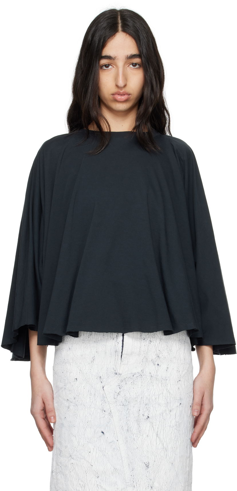 Villapaita Maison Margiela MM6 Maison Margiela Jersey Batwing Top Musta | S62NH0038 M20115