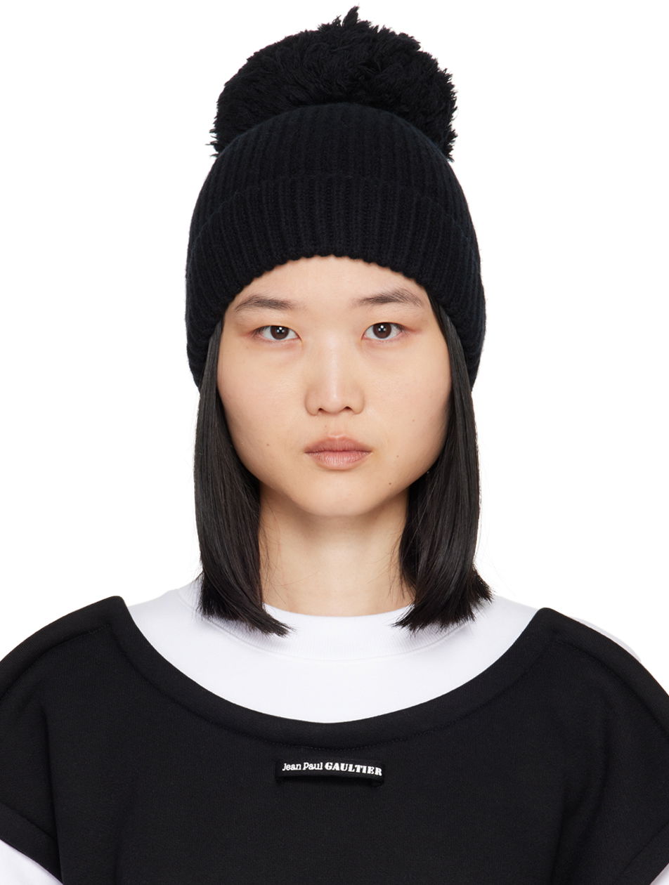 Pipo Jean Paul Gaultier Pompom Beanie Musta | 24/30-U-CC031-M074-00, 0