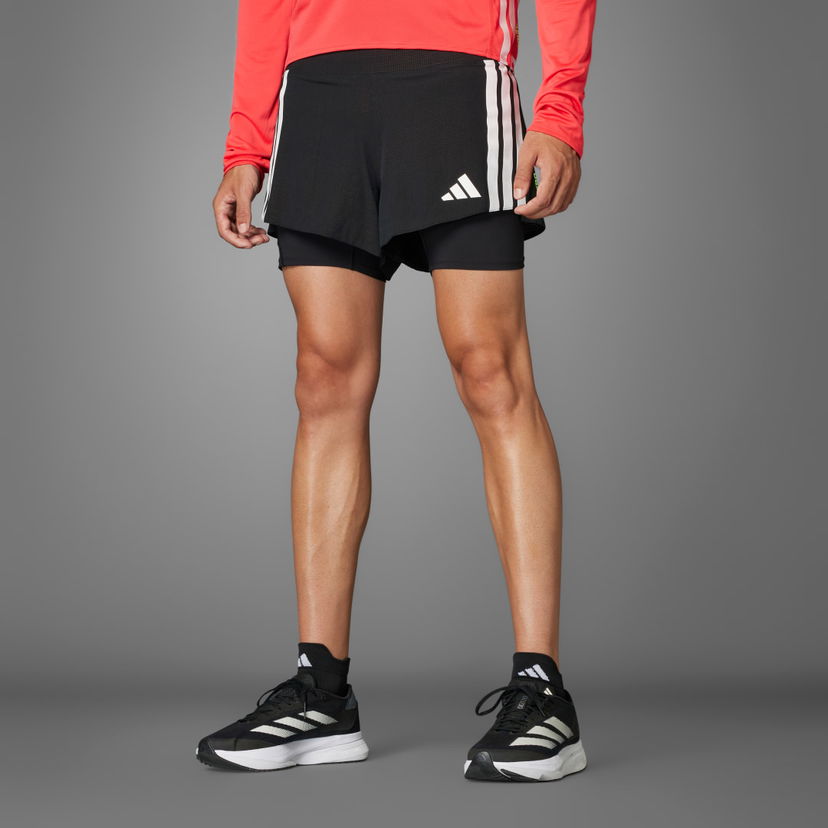 Shortsit adidas Performance 2-in-1 Running Shorts with Gel Pocket Musta | JD4202
