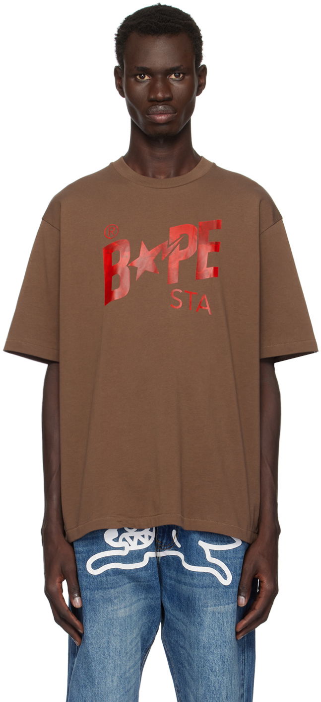 T-paita BAPE Sta Logo T-Shirt Ruskea | 001TEK801354M