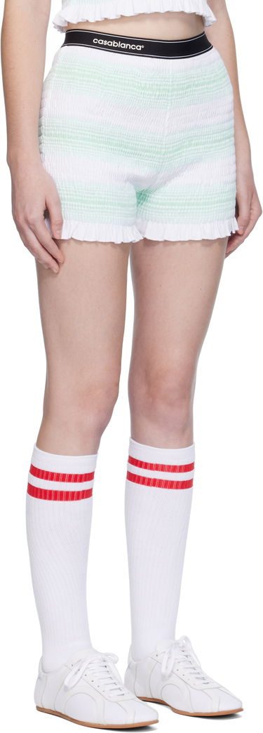 Shortsit Casablanca Casablanca Stripe Shirred Shorts Vihreä | WPF25-JTR-163-01, 1