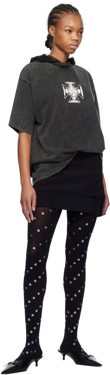 T-paita We11done We11done Heart Cross Graphic Hooded T-Shirt Harmaa | WD-TH0-25-842-U-BK, 3