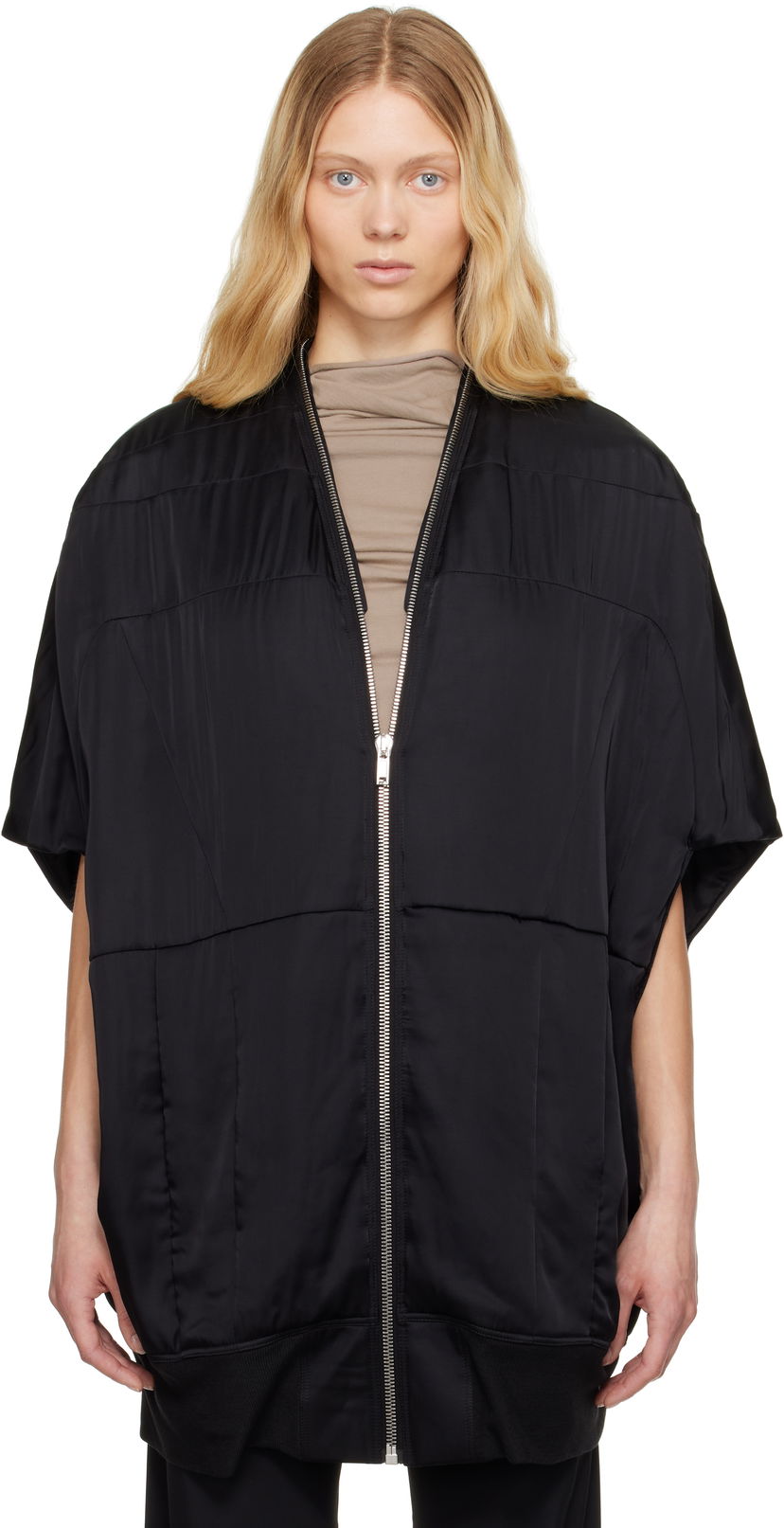 Liivi Rick Owens Rick Owens Hollywood Girdered Bubble Bomber Jacket Musta | RP01E7739 SCH
