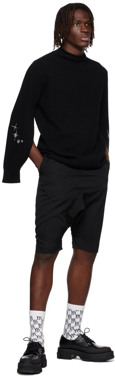 Villapaita We11done Cashmere Star Embroidered Turtleneck Sweater Musta | WD-KT1-22-646-U-BK, 3