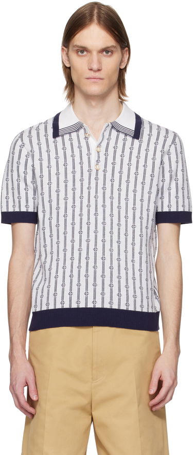 Poolopaita Casablanca Casablanca Monogram Knit Polo Valkoinen | MS25-KW-895-01, 0