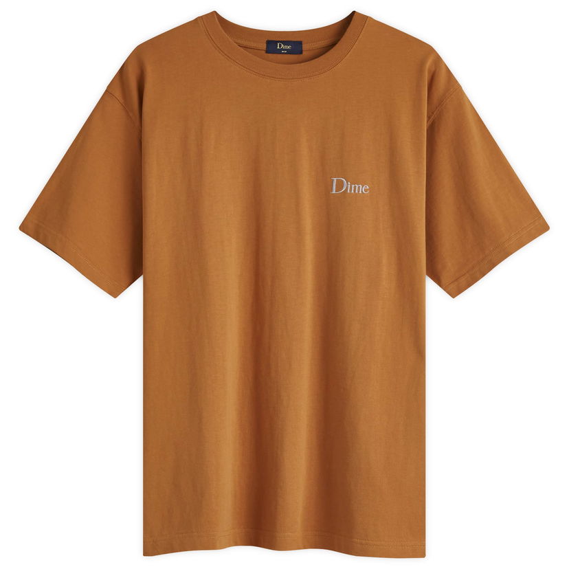 T-paita Dime Classic Small Logo T-Shirt Almond Ruskea | DIMEHO2454ALM