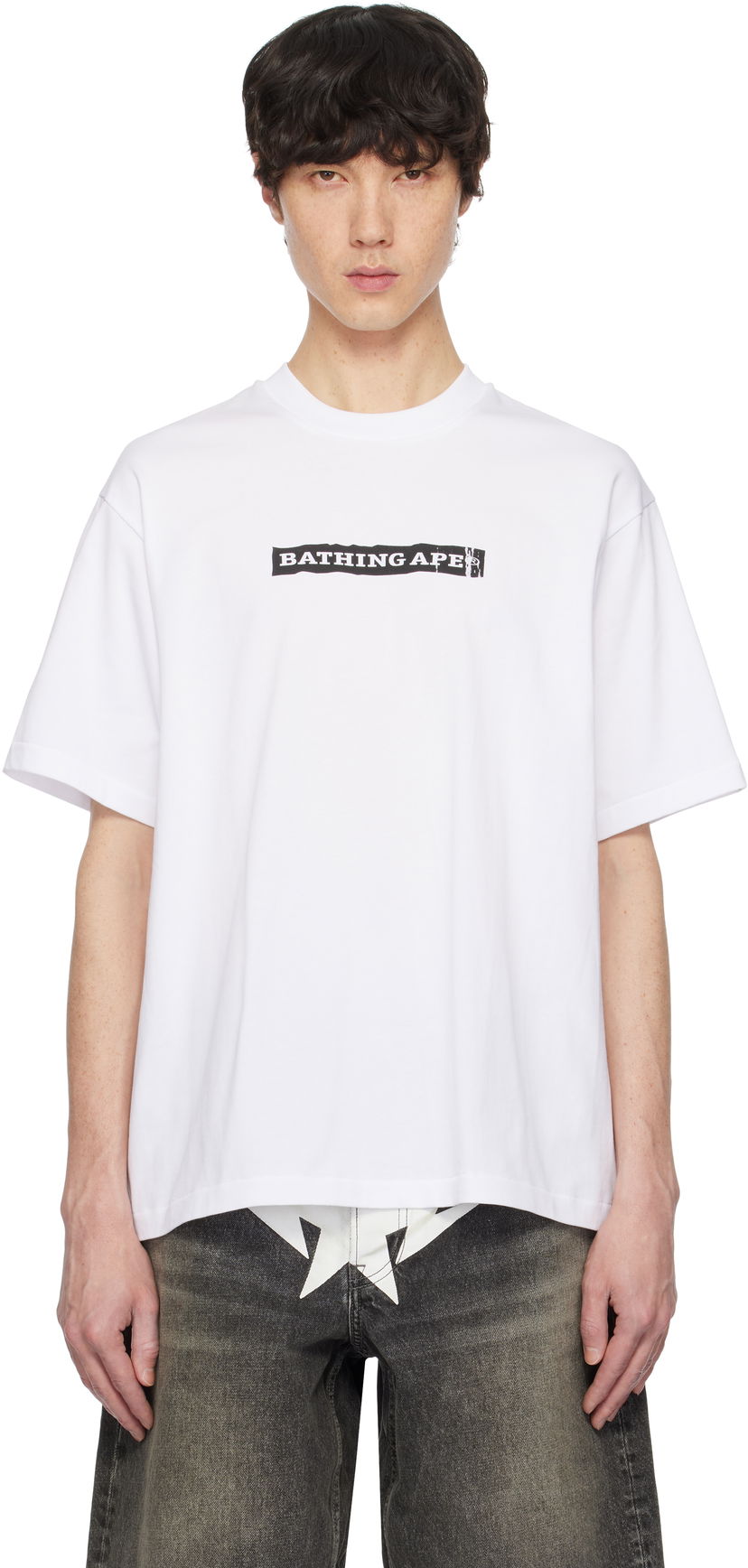 T-paita BAPE Stencil Logo Relaxed Fit T-Shirt Valkoinen | 001TEK801332M